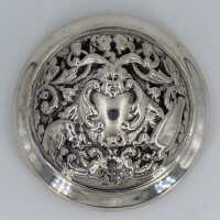 Silver tin from Sweden with richly decorated removable lid