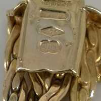 Ausgefallenes Goldarmband in vier Strängen geflochten um 1960