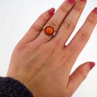 Rare gold ring with magnificent Mediterranean coral around 1925
