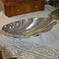 Fancy handcrafted shell bowl in 800 / - silver from Italy