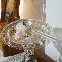 Extravagant soup ladle in 830 / silver by W & SS Sorensen from Denmark