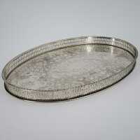 Oval gallery tray with floral decor, first half of the 20th century