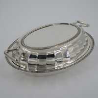 Elegant art deco heat bowl with cord edge by W. Greenwood...