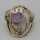 Special amethyst ring in floral design around 1950
