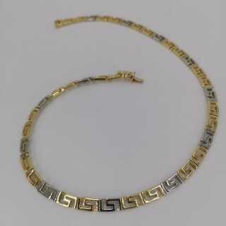 Magnificent necklace with meander band in 585 / gold from the 1970s
