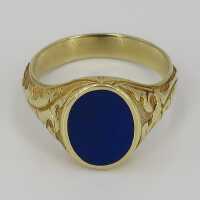 Glorious signet ring for ladies set with lapis lazuli...