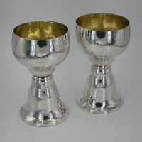 Pair of wine cups in hammered look around 1960