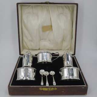 Antique spice set in sterling silver in original box, Brimingham 1927