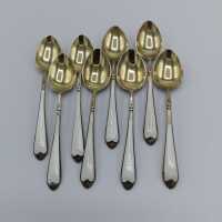 Set mit 8 Moccalöffel in Silber und Guilloche Emaille von Asprey & Co