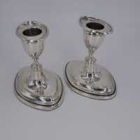 Small oval candlestick pair in Tiffany style from 1911