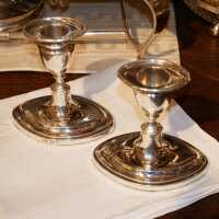 Small oval candlestick pair in Tiffany style from 1911