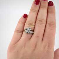 Elegant Mid-century white gold ring set with diamonds