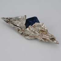 Abstract brooch crafted with rare sodalite