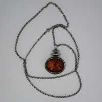 Beautiful amber pendant with inheritance chain from Perli around 1940