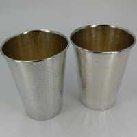 Two simple and elegant silver cups around 1960 in silver 900 / -