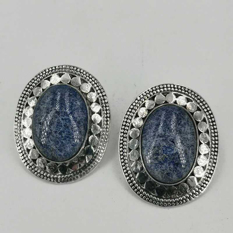 MOS 53-06 Lapis Lazuli Ohrstecker 925 Silber Sterlingsilber Ohrringe blau