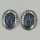 Large oval earrings in sterling silver with lapis lazuli stones