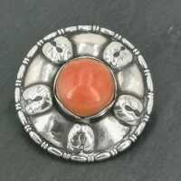 Art Nouveau brooch in silver with coral by Kay Bojesen around 1910