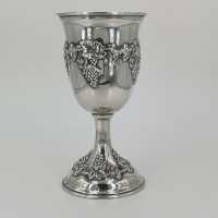 Beautifully shaped wine goblet around 1950 in sterling...