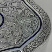 Oval Art Nouveau tin in silver by Martin Mayer / Mainz