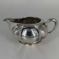 Art Nouveau milk jug and sugar bowl in solid silver, handmade