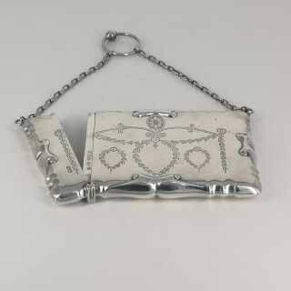 Unique dance card case in sterling silver, Chester 1912