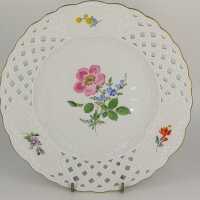 Basket plate porcelain from Meissen with floral decor