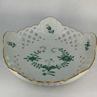 Antique porcelain bowl Indian green from Meissen