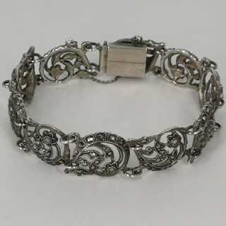 Antique silver bracelet in filigree technique