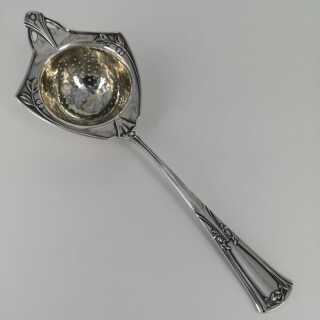 Magnificent tea strainer in silver from the Art Nouveau period from Pforzheim