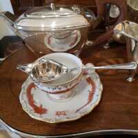 Prächtiges Teesieb in Silber aus der Zeit des Jugendstils aus Pforzheim