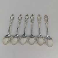 Set of 6 mocha spoons with Friesian pattern in silver from Bremen