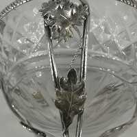 Delicate silver saliere with glass insert from the late Baroque