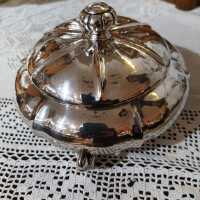 Antique hammered Art Deco bonboniere with a silver lid