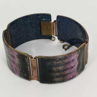 Wide enamelled copper bracelet from the 1960s
