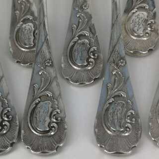 Seltenes Set Austerngabeln oder Muschelgabeln in 800er Silber