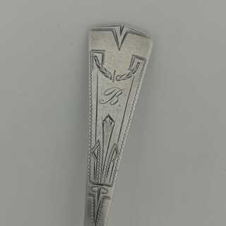 Set of Art Nouveau teaspoons in silver in the original box