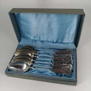 Set of Art Nouveau teaspoons in silver in the original box