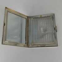 Elgin powder box with pocket mirror in solid silver around 1925