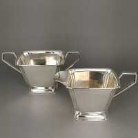 Handmade Art Deco tea and coffee set in sterling silver 925