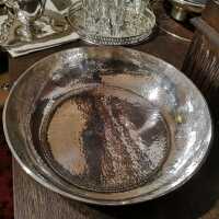 Large hammered bowl from Art Deco in solid silver 900
