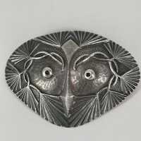 Exceptional silver brooch from Finland with the face of an owl