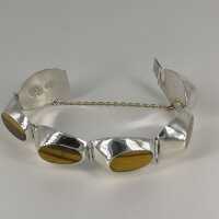 Taxco Mexico silver bracelet with tiger eye