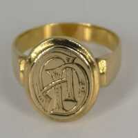 Massiver Jugendstil Herren Siegel Ring in 900er Gold