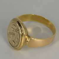 Massiver Jugendstil Herren Siegel Ring in 900er Gold