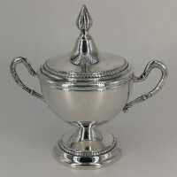 Vintage sugar bowl with lid in solid silver 800