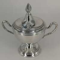 Vintage sugar bowl with lid in solid silver 800