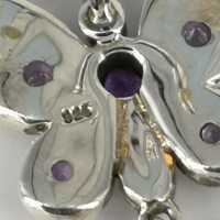 Romantische Ohrstecker in Silber mit Amethysten und Topasen