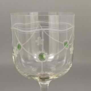 Wunderschönes Jugendstil Weinglas mit geschliffenem Stengel Kerbschliff !!! 
