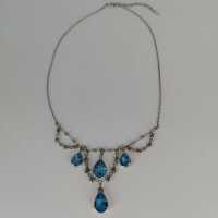 Adorable colllier in sterling silver with various gemstones